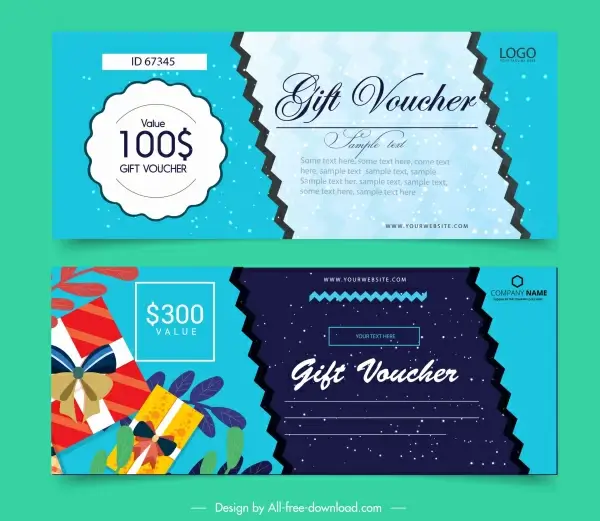 gift voucher template starry background colorful present decor