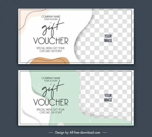 gift voucher templates classic checkered curves decor