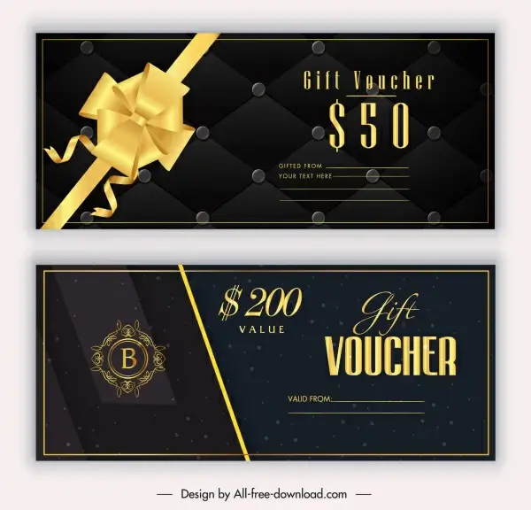 gift voucher templates dark decor luxury elegant design