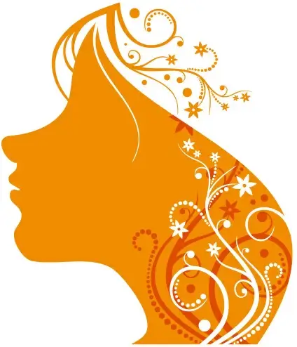 gilr head and pattern vector