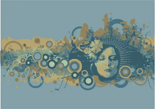 gilr head and pattern vector