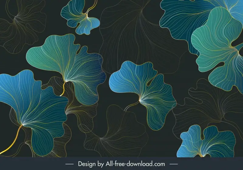  ginkgo leaves background template handdrawn contrast classic