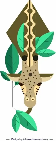 giraffe painting colored classical geometrical design