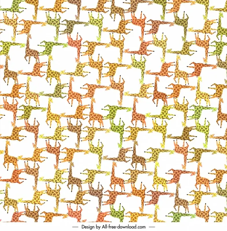 giraffe pattern template flat illusion layout