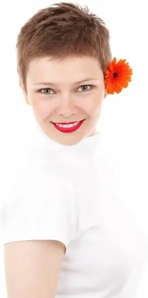 girl with flower in hair 