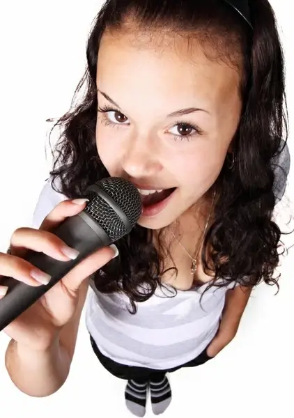 girl with microphone