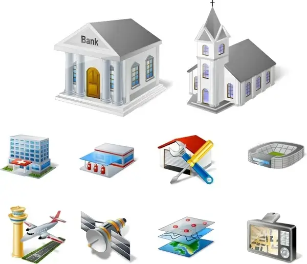 GIS/GPS/MAP Icon Set icons pack