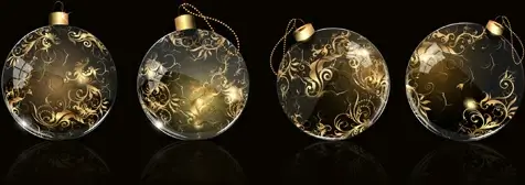 glass christmas baubles vector