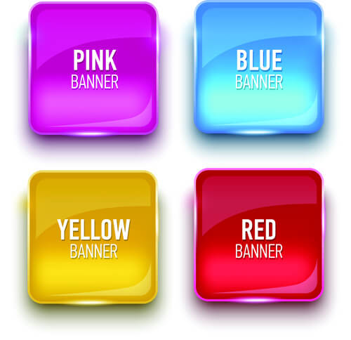 glass textured color banners graphic vector