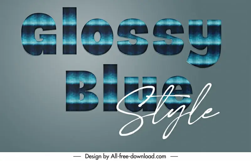 glossy blue style text template flat modern elegant design