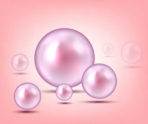 glossy floating spheres background pink decoration