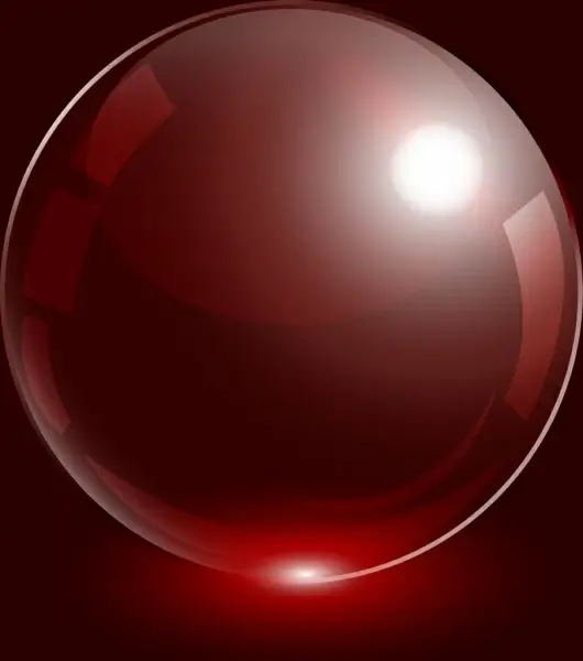 glossy sphere design red light effect style