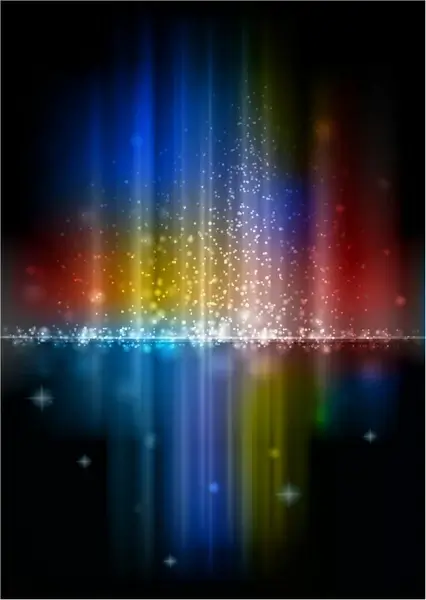 Glowing Rainbow Aurora with Sparkles 