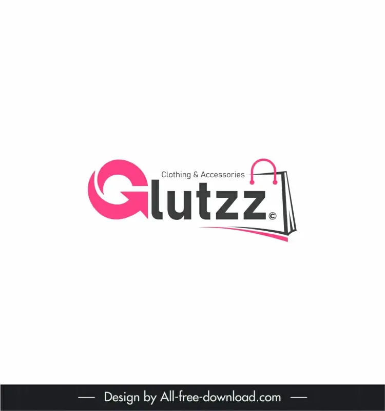 glutzz logo template bag, arrow texts decor