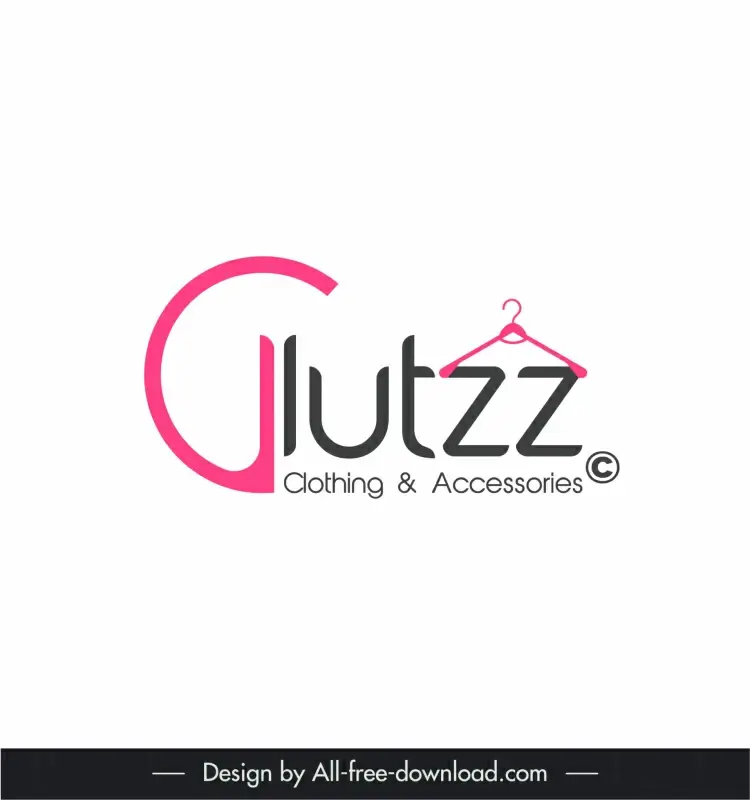 glutzz logo template stylized texts hanger sketch