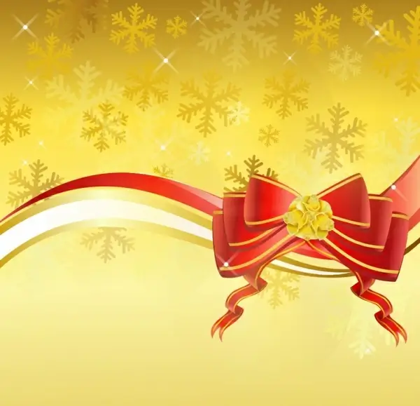 Gold background with red bow