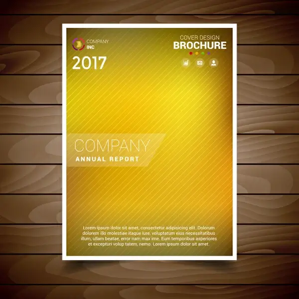 gold blur brochure design template