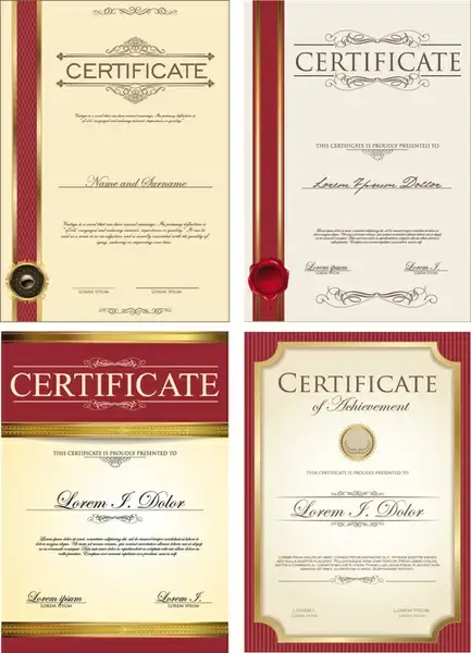 gold border certificate template vector