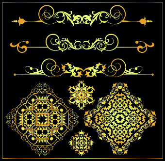 gold calligraphic decor vector 