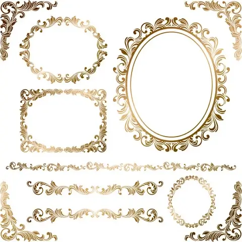 gold decoration border vector