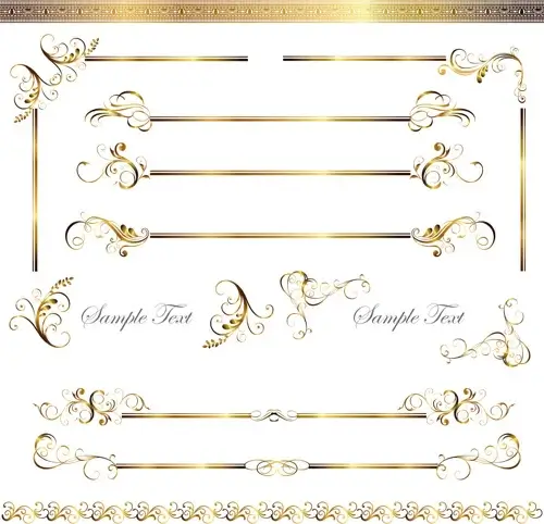 gold decoration border vector