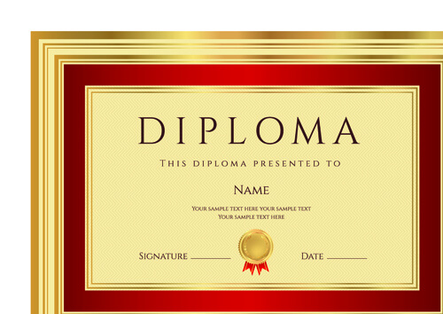 Gold diploma cover template Vectors graphic art designs in editable .ai ...