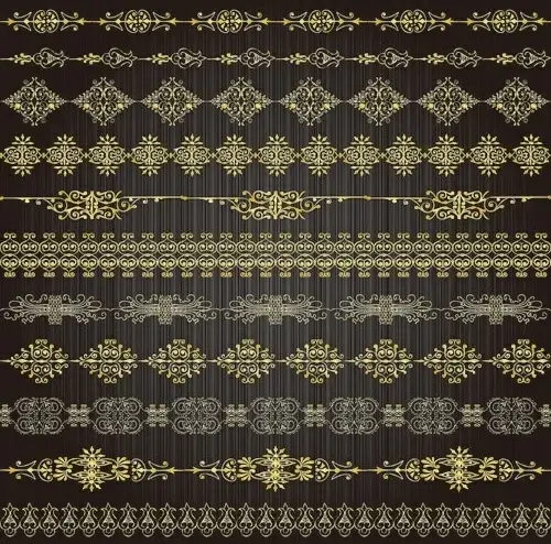 gold lace pattern 02 vector