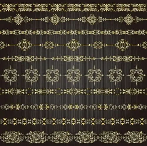 gold lace pattern 03 vector