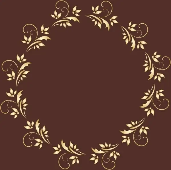 flowers wreath frame classical repeating symmetric design