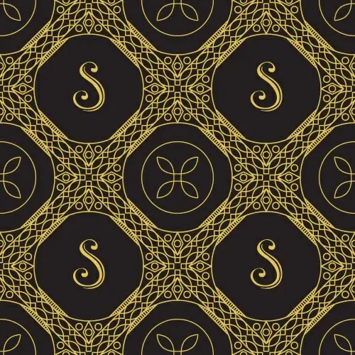 gold lineart seamless pattern luxury vector