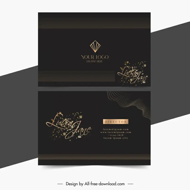 gold shop business card template elegant luxury dark