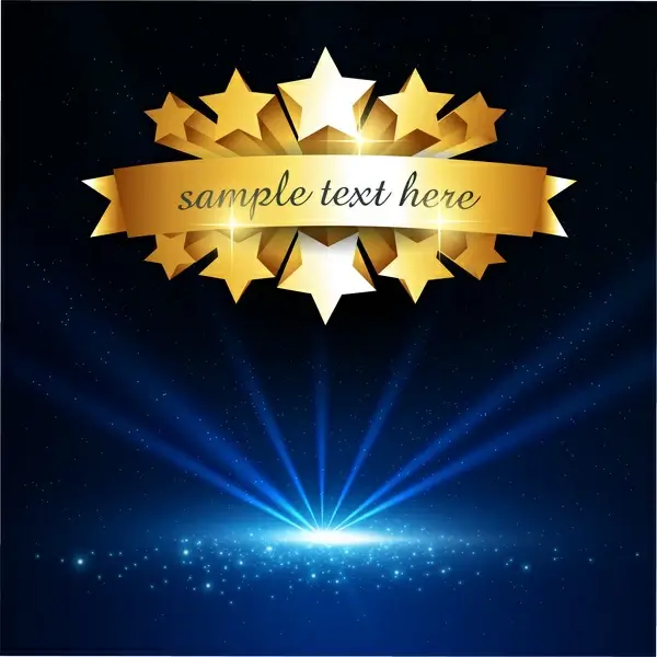 gold star and blue light background