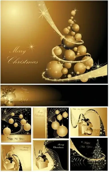 golden christmas background 2 vector