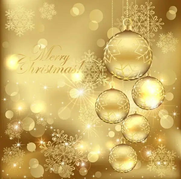 golden christmas background vector illustration