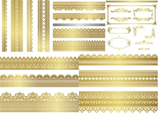 golden floral border vector 
