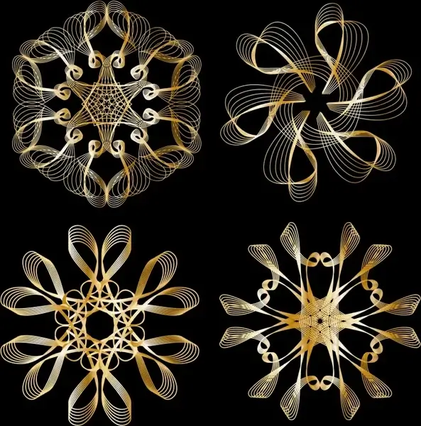 decorative elements templates symmetric dynamic kaleidoscope shapes