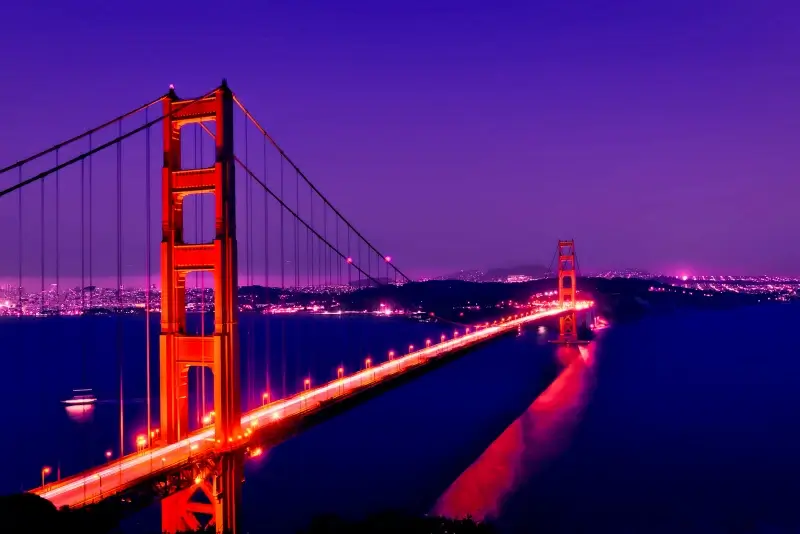 Golden Gate Bridge scenery picture elegant dark twilight 