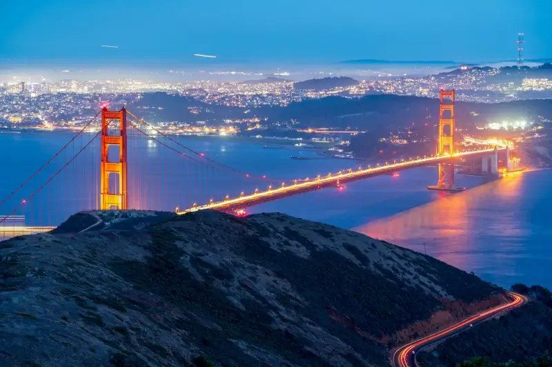   golden gate bridge scenery picture elegant evening scene 