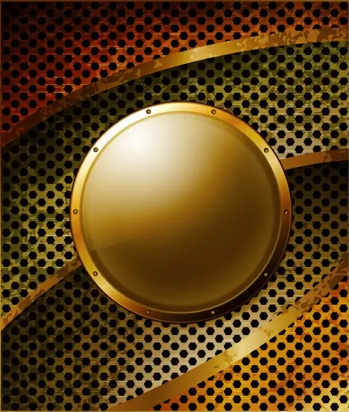 golden metal round shield