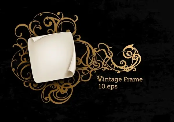 decorative frame pattern classic golden european curves