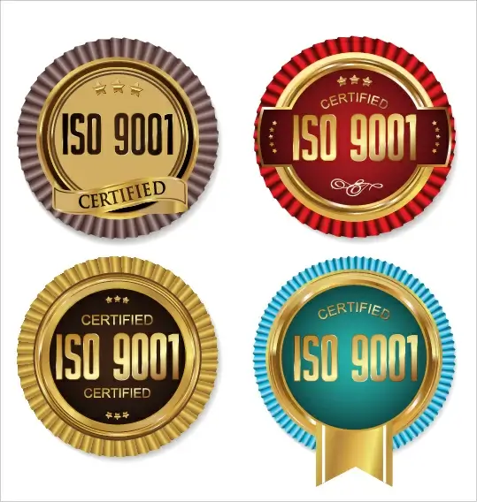 golden premium quality badge vector set