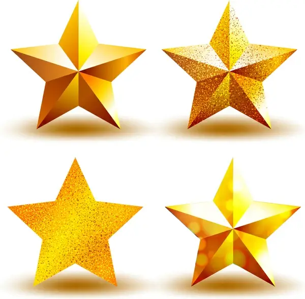 golden star icons set