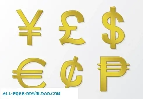 Golden Vector Money Symbols