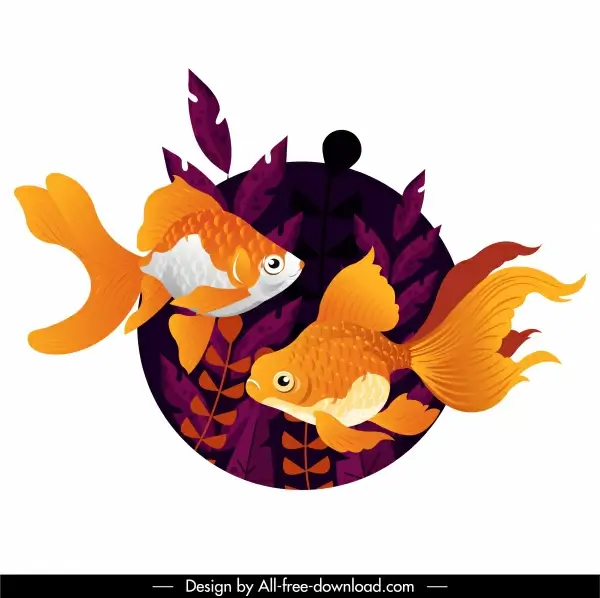 goldfish painting aqua background modern design