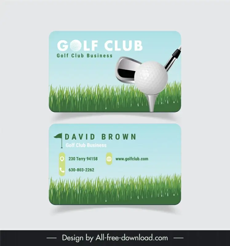 golf club business card template grass ball club design