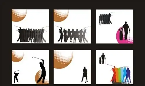 golf figure silhouettes vector