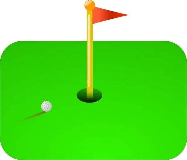 Golf Flag + Ball clip art