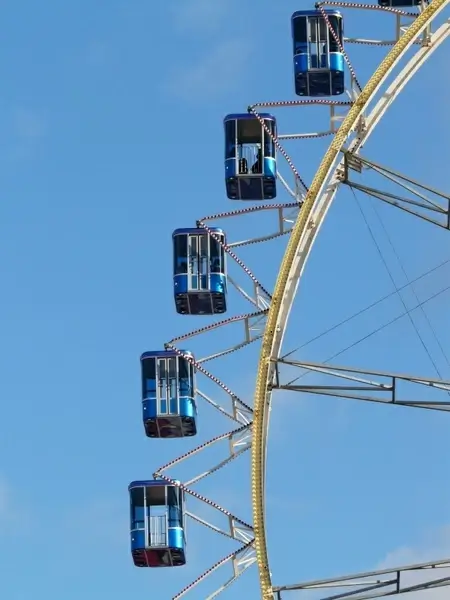 gondolas ferris wheel blue