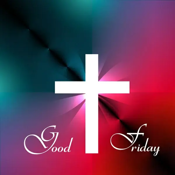 good friday beautiful background cross for colorful vector design