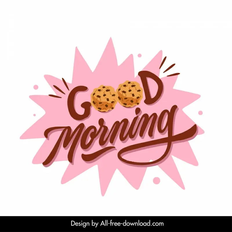 good morning biscuit food logo template flat classic dynamic decor